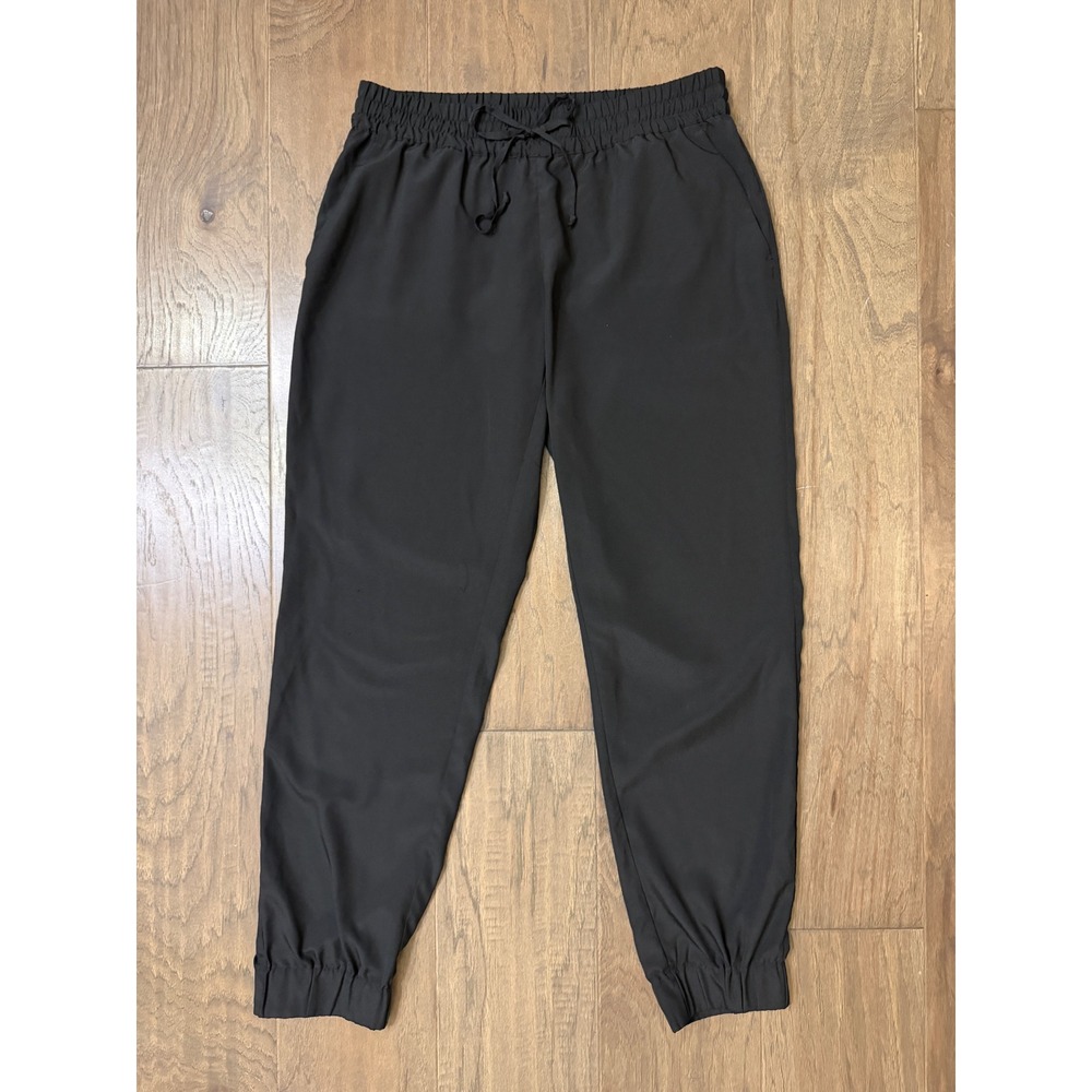 Michael Michael Kors Black Drawstring Jogger Pants Size 4 Elastic Waist Cuffs